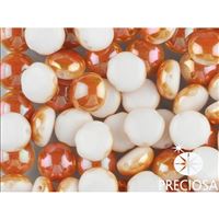 PRECIOSA Candy korálky 8 mm 10 ks Bílá-oranová (02010-29121) CAN8055