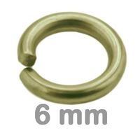 Spojovací krouky jednoduché 6 mm Staromosaz 10 ks