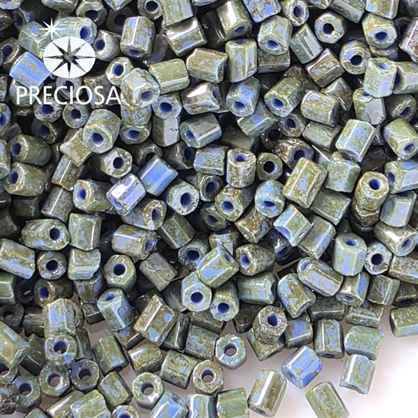 Preciosa dvoukrtky 2CUT 12/0 1,7 mm Modr Zelen 69930 50 g