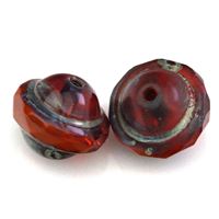 TURBAN brou�ené korálky 8x10 mm Hn�dá BP00003