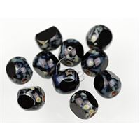 Trojploka korálky brouené 6x6mm erná BP_228