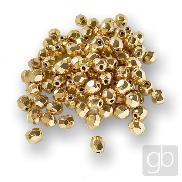 Broušené kuličky 4 mm Zlatá (00030-26200) 100 ks
