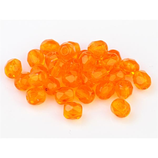 Broušené kuličky 4 mm Oranžová (90000-00000) 100 ks