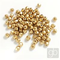 Broušené kuličky 3 mm Zlatá MAT (00030/01710) 100 ks