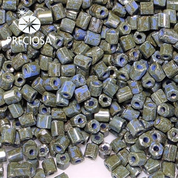 Tyinky Preciosa Bugles 2 mm Modr Zelen Travertin 39940 50 g