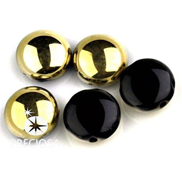 PRECIOSA Candy kor�lky 12 mm 5 ks �ern�-zlat� (23980-26441) CAN12016