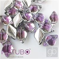 GEMDUO Matubo 8 x 5 mm Fialová + stíbrná S11C26536