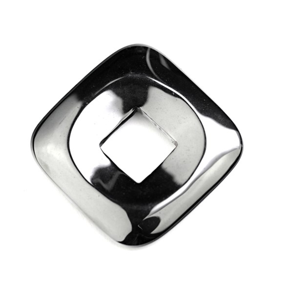 Hematit donut �tverec 44 mm (otvor 15 mm)