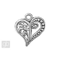 Pívsek srdce 14x15 mm Platina