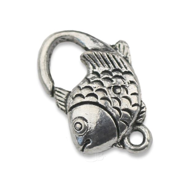 Karabinka ozdobn� RYBKA bi�utern� zap�n�n� 20 x10 mm STAROST��BRO