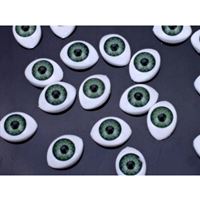 Oči bižuterní 14x10 mm Plast 1 ks Zelená
