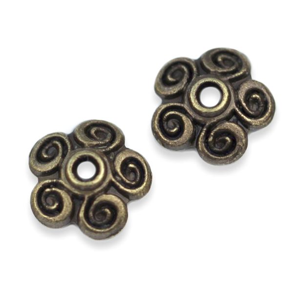 Kapl�k bi�utern� zdoben� 10x2 mm Staromosaz-KAPL053-K1866