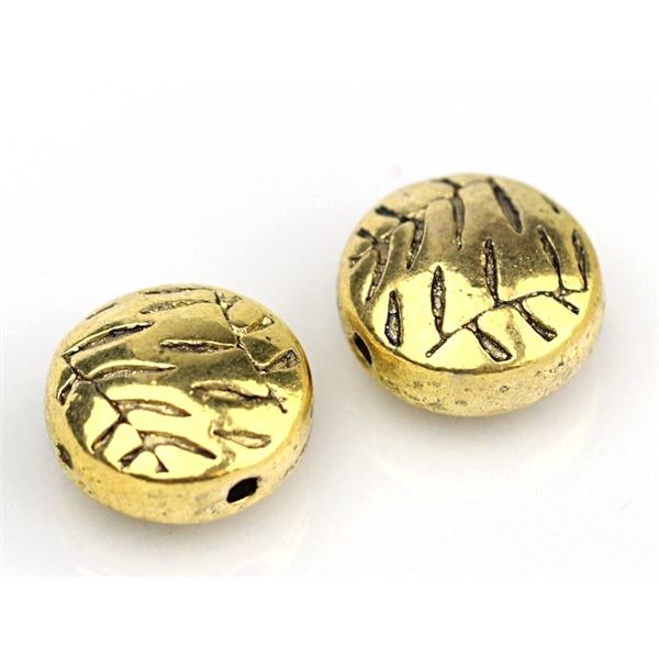 Kovov� kor�lky Starozlato 10 x 4 mm (otvor 1,5 mm)