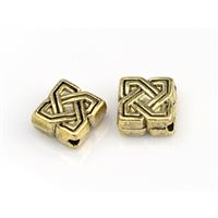 Kovové korálky Starozlato 7 x 7 x 4 mm (otvor 1 mm)