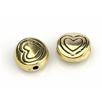 Kovové korálky Starozlato o 6 mm (otvor 1 mm)