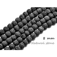 Korálky z minerálů - Láva černá 8 mm