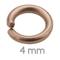 Kroužek spojovací jednoduchý RŮŽOVÉ ZLATO 4 mm 100 ks