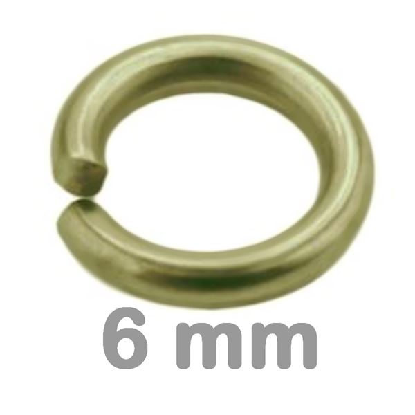 Spojovac krouky jednoduch 6 mm Staromosaz 10 ks