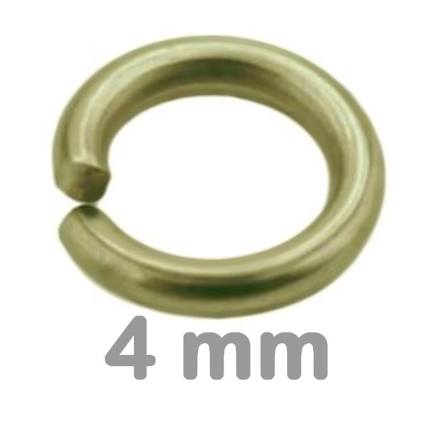 Spojovac krouky jednoduch 4 mm Staromosaz 10 ks