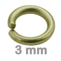 Spojovací kroužky jednoduché 3 mm Staromosaz 10 ks