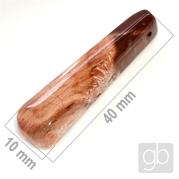 Jaspis brekciový - vrtaný 40 x 10 mm MI008
