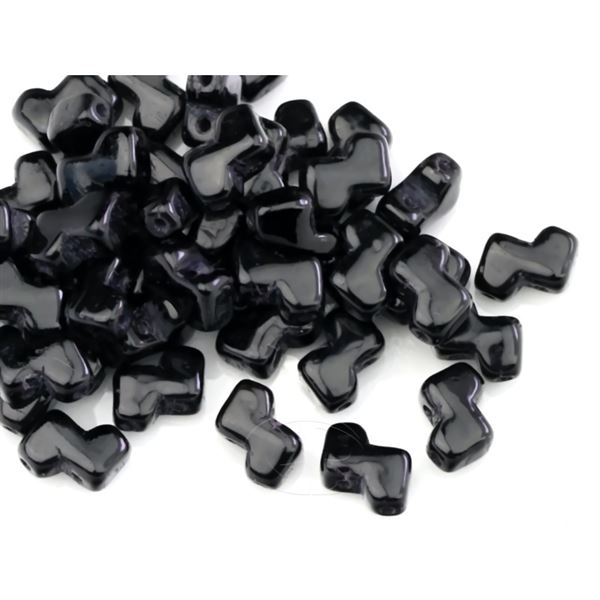 ZET BEADS dvoudrkov korlky 5x6 mm ern (23980)