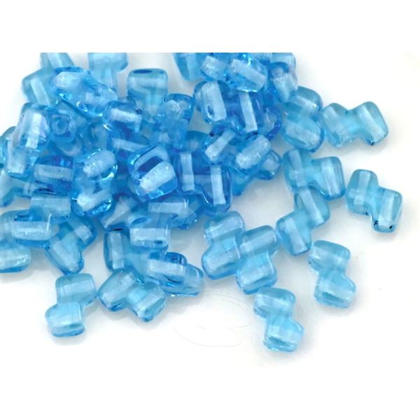 ZET BEADS dvoud�rkov� kor�lky 5x6 mm Modr� (60020)