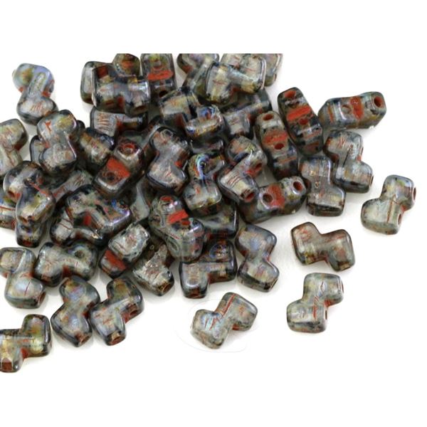 ZET BEADS dvoud�rkov� kor�lky 5x6 mm Travertin (30030/86805) 50 ks
