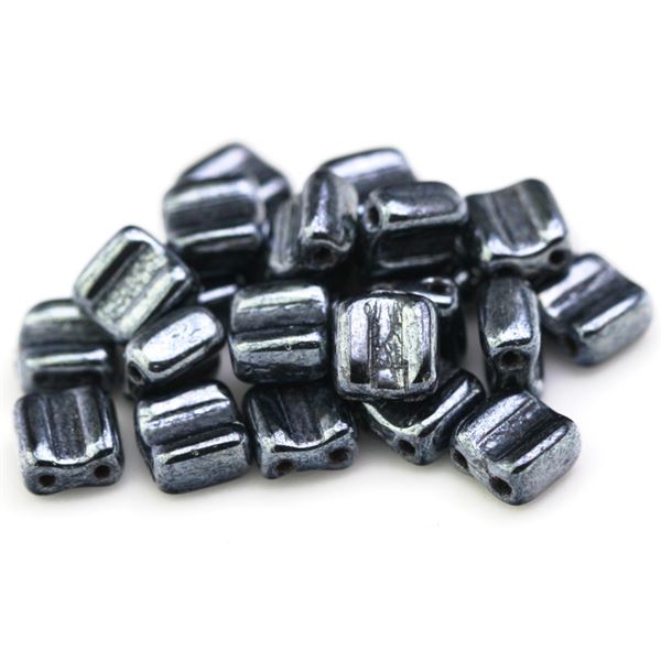 SILKY BEADS BLOCK 6x6mm Hematit (23980-14400) 20 ks