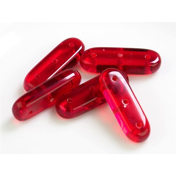 Kor�lky trojd�rkov� obd�ln�k 21 x 6 x 4 mm �erven� MP00674