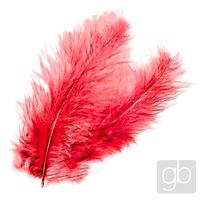 Peří dekorační jemné Červená (24 ks/15 cm)