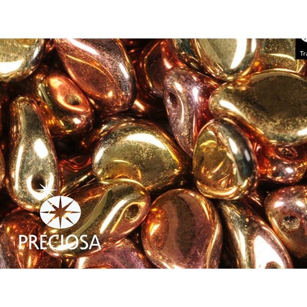 Preciosa PIP 5 x 7 mm 25 ks Rov zlat 00030-98544