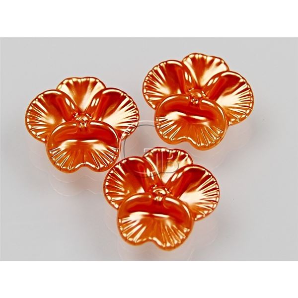 Korálky Plast Květ 26mm Oranžová PL109