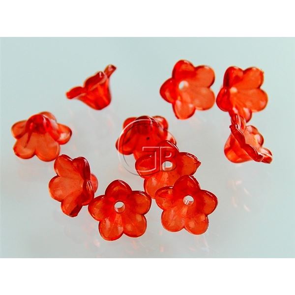 Kor�lky Plast Zvonek 8x12mm �erven� PL73