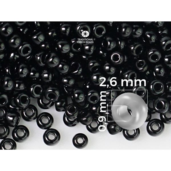 Preciosa rokajl 9/0 - 2,6 mm �ern� (23980) 50 g