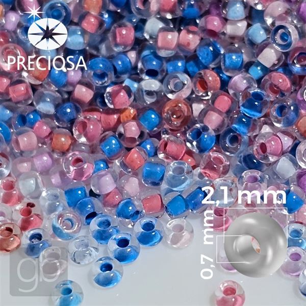 Preciosa rokajl MIX 11/0 2,1 mm modr a rov PRM007 50 g