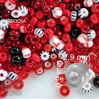 Preciosa rokajl MIX 8/0 2,9 mm PRM032 ervená 50 g