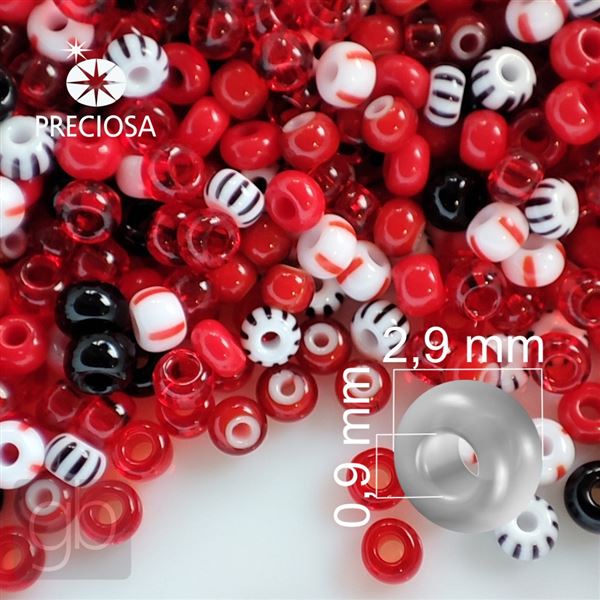 Preciosa rokajl MIX 8/0 2,9 mm PRM032 erven 50 g