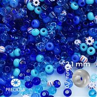 Preciosa rokajl MIX 11/0 modrá mix 20 g