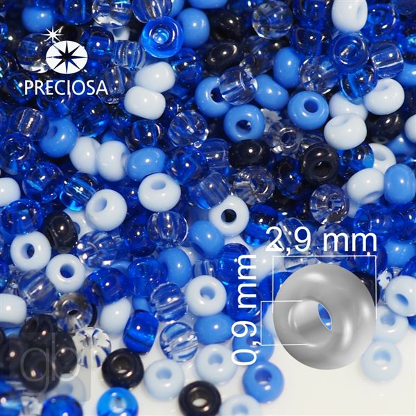 Preciosa rokajl MIX 8/0 2,9 mm PRM202 Modr 50 g
