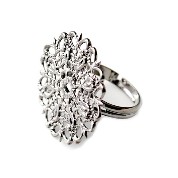Prstnek Filigrn zklad 24 mm Platina