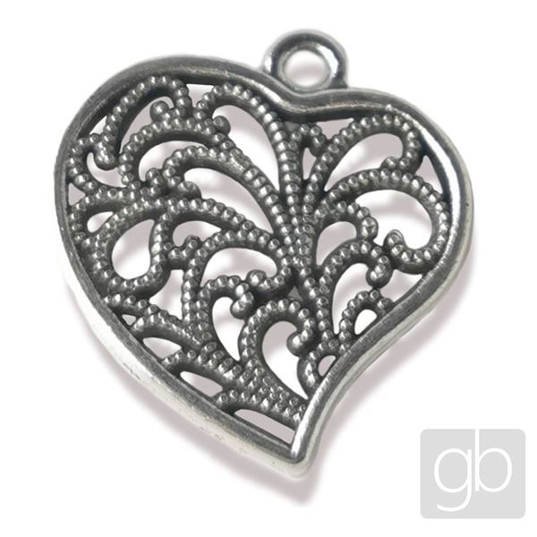 P��v�sek Srdce Filigran 19 mm Starost��bro