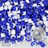 Preciosa HARLEQUIN rokajl 10/0 2,3 mm Modrá Bílá 03730 20 g