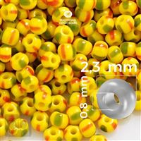 Preciosa STRIPED rokajl 10/0 2,3 mm Zelená ervená lutá 83590 20 g