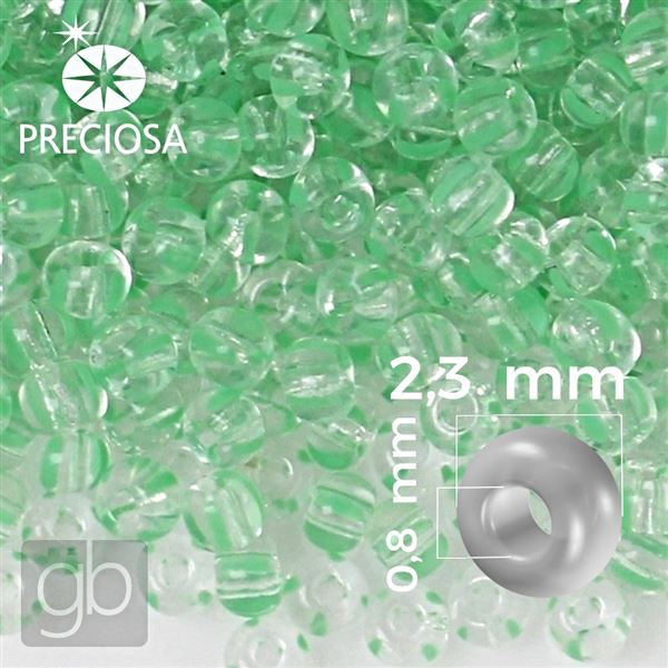 Preciosa STRIPED rokajl 10/0 2,3 mm Zelen ir 00850 20 g