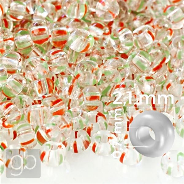 Preciosa STRIPED 11/0 2,1 mm ir Zelen erven 00950 50 g