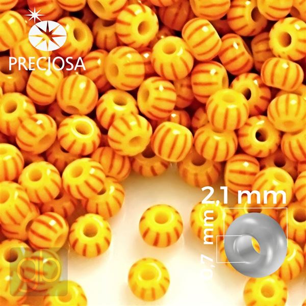 Preciosa STRIPED 11/0 2,1 mm �lut� �erven� 83971 50 g