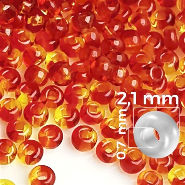 Preciosa HARLEQUIN 11/0 2,1 mm �erven� �lut� 81797 50 g