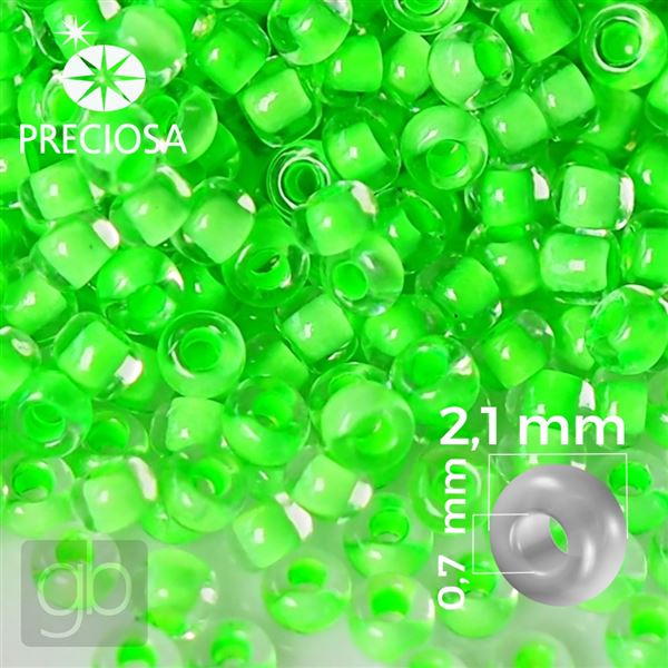 Preciosa rokajl 11/0 2,1 mm Zelen NEON 08756 20 g