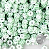 Preciosa STRIPED 11/0 2,1 mm Bílá Zelená 03851 20 g